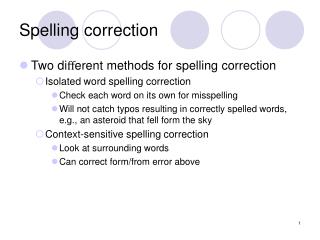 Spelling correction