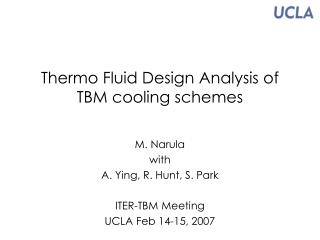 Thermo Fluid Design Analysis of TBM cooling schemes