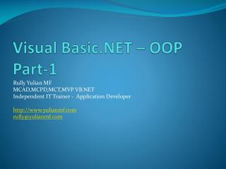 Visual Basic.NET – OOP Part-1