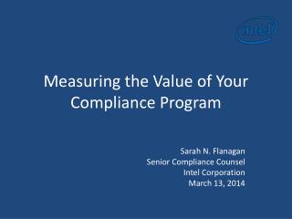 Measuring the Value of Your Compliance Program