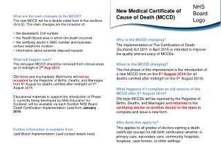 New Medical Certificate of Cause of Death (MCCD)