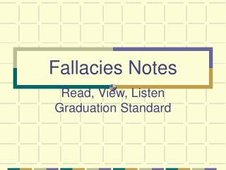 Fallacies Notes