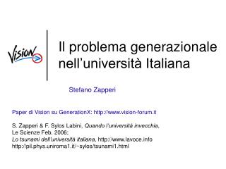 Il problema generazionale nell’università Italiana