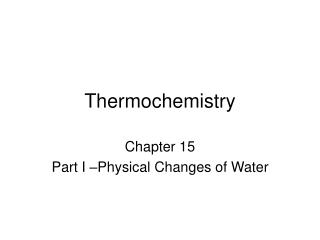 Thermochemistry