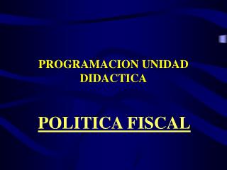 PROGRAMACION UNIDAD DIDACTICA