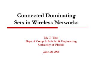 Connected Dominating Sets in Wireless Networks