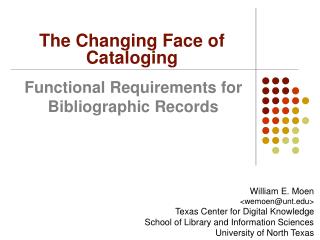 Functional Requirements for Bibliographic Records