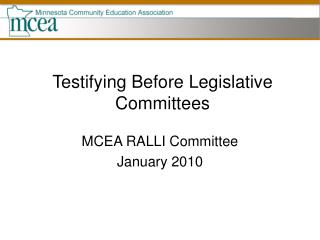 Testifying Before Legislative Committees