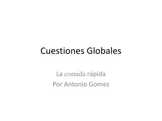 Cuestiones Globales