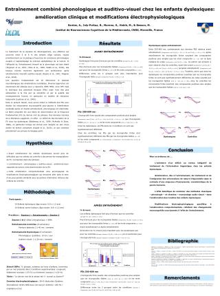 Entraînement combiné phonologique et auditivo-visuel chez les enfants dyslexiques: