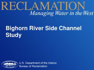 Bighorn River Side Channel Study