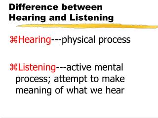 Difference between Hearing and Listening