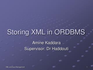 Storing XML in ORDBMS