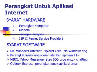 Perangkat Untuk Aplikasi I nternet