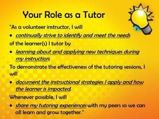 Your Role as a Tutor