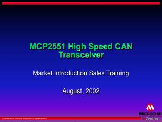 MCP2551 High Speed CAN Transceiver