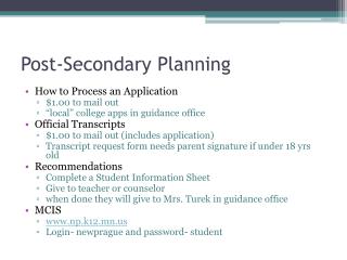 Post-Secondary Planning