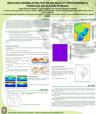 GEIA DATA ASSIMILATION FOR AN AIR QUALITY PHOTOCHEMICAL FORECAST APLICATION IN BRAZIL