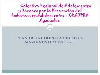 Plan de incidencia política mayo-noviembre 2011