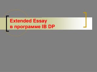 Extended Essay в программе IB DP
