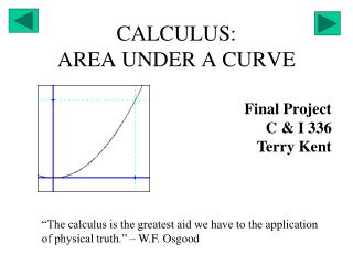 CALCULUS: AREA UNDER A CURVE