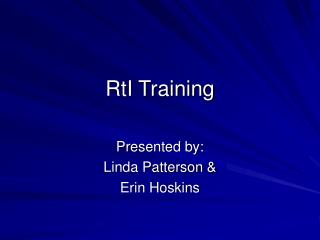 RtI Training