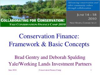 Conservation Finance: Framework &amp; Basic Concepts