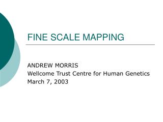 FINE SCALE MAPPING