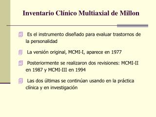 Inventario Clínico Multiaxial de Millon