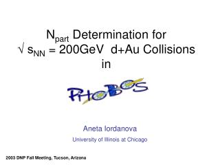 N part Determination for √ s NN = 200GeV d+Au Collisions in