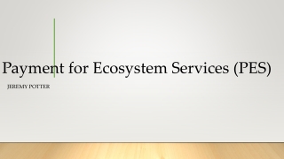Payment for Ecosystem Services (PES)