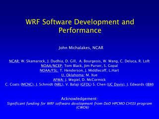 WRF Software Development and Performance