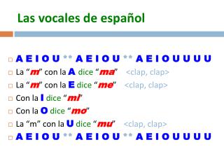 Las vocales de español