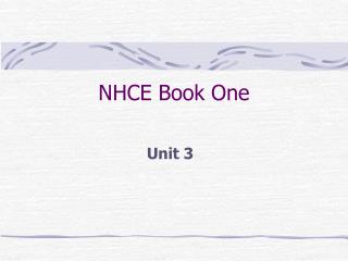 NHCE Book One