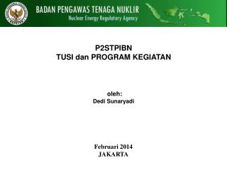 P2STPIBN TUSI dan PROGRAM KEGIATAN oleh : Dedi Sunaryadi