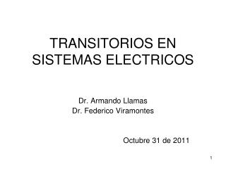 TRANSITORIOS EN SISTEMAS ELECTRICOS