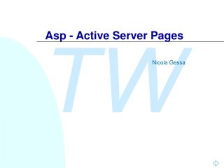 Asp - Active Server Pages