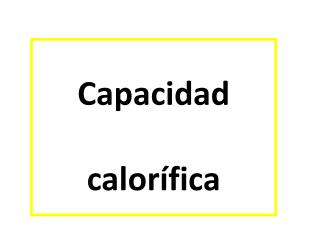 Capacidad calorífica