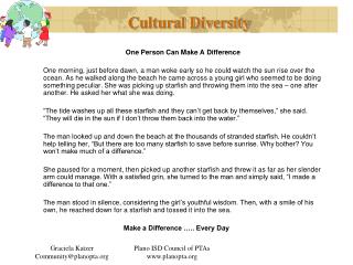 Cultural Diversity