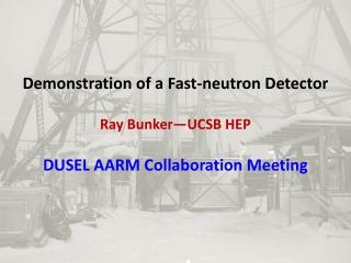 Demonstration of a Fast-neutron Detector Ray Bunker—UCSB HEP DUSEL AARM Collaboration Meeting