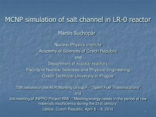 MCNP simulation of salt channel in LR-0 reactor