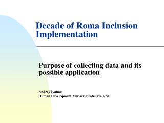 Decade of Roma Inclusion Implementation