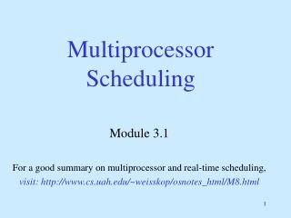 Multiprocessor Scheduling