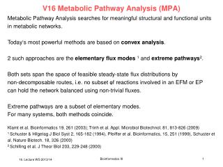 V16 Metabolic Pathway Analysis (MPA)