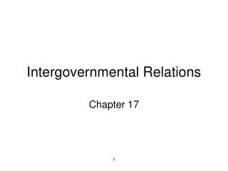 Intergovernmental Relations