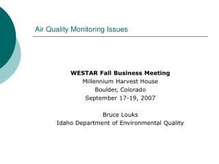 Air Quality Monitoring Issues