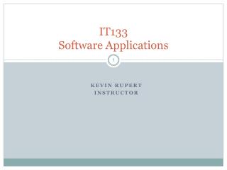 IT133 Software Applications