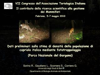 VII Congresso dell’Associazione Teriologica Italiana