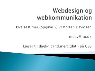 Webdesign og webkommunikation