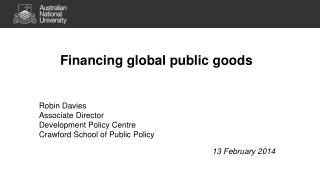Financing global public goods